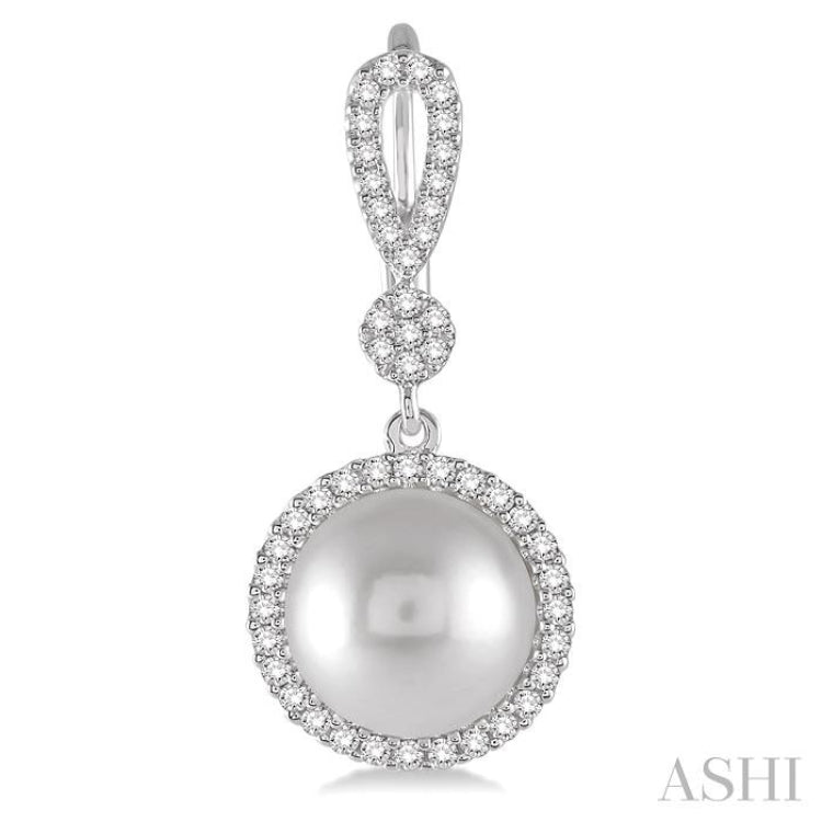 Pearl & Halo Diamond Fashion Earrings