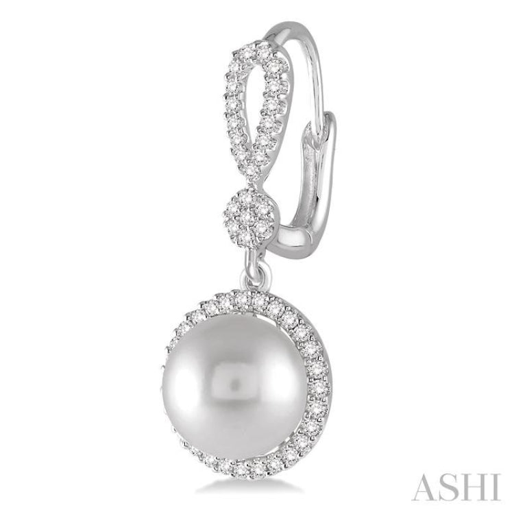 Pearl & Halo Diamond Fashion Earrings