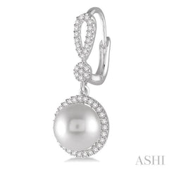 Pearl & Halo Diamond Fashion Earrings