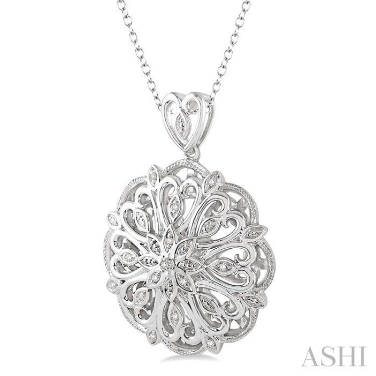 Silver Medallion Diamond Pendant