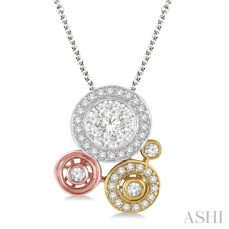 Round Shape Halo Lovebright Diamond Fashion Pendant