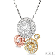 Round Shape Halo Lovebright Diamond Fashion Pendant