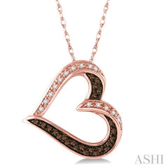 Heart Shape Champagne Diamond Pendant