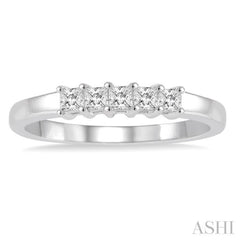 Princess Shape 5 Stone Diamond Wedding Band