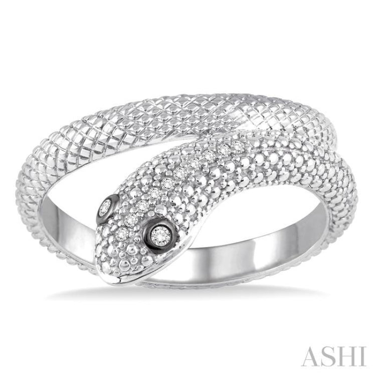 Silver Snake Diamond Fashion Ring