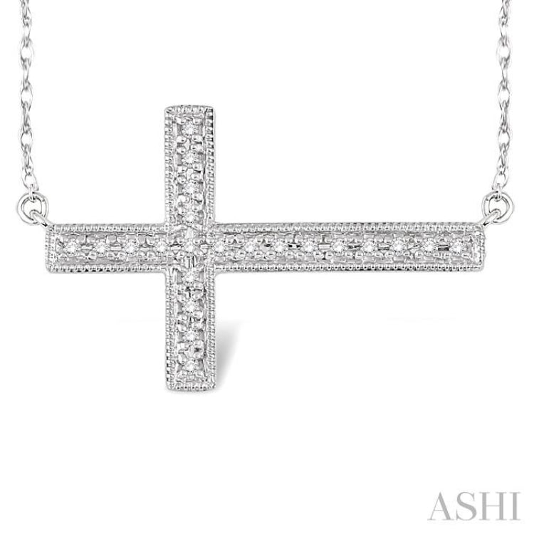 Sideway Cross Diamond Pendant