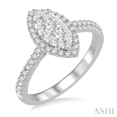 Marquise Shape Halo Lovebright Essential Diamond Ring