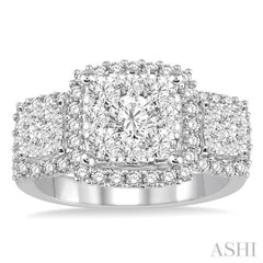 Past Present & Future Halo Lovebright Diamond Engagement Ring