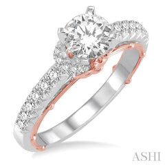 Round Shape Semi-Mount Diamond Engagement Ring