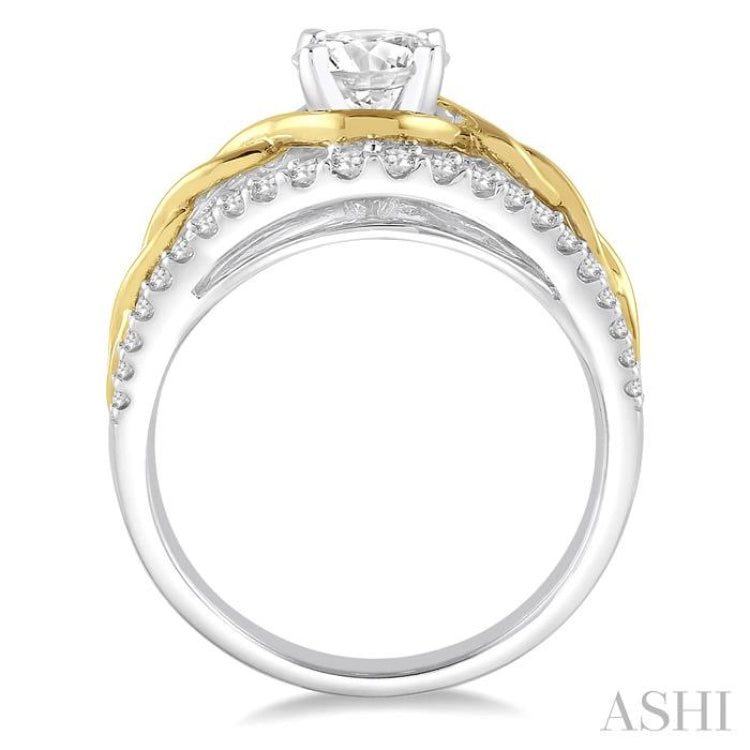 Round Shape Semi-Mount Diamond Engagement Ring