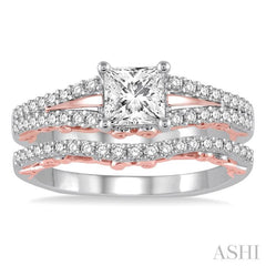 Princess Shape Diamond Wedding Set