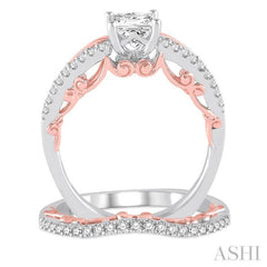 Princess Shape Diamond Wedding Set