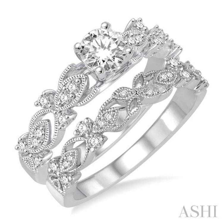 Round Shape Diamond Wedding Set