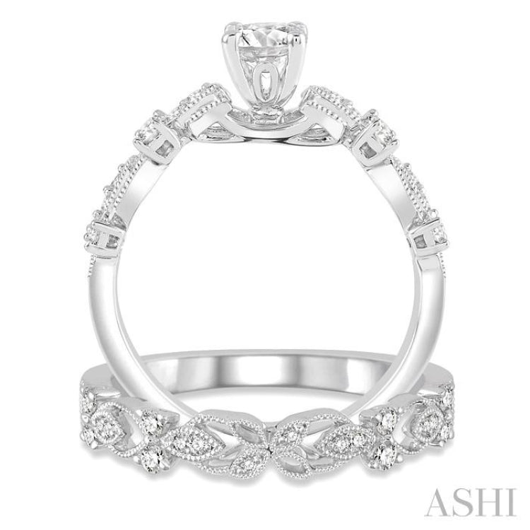 Round Shape Diamond Wedding Set