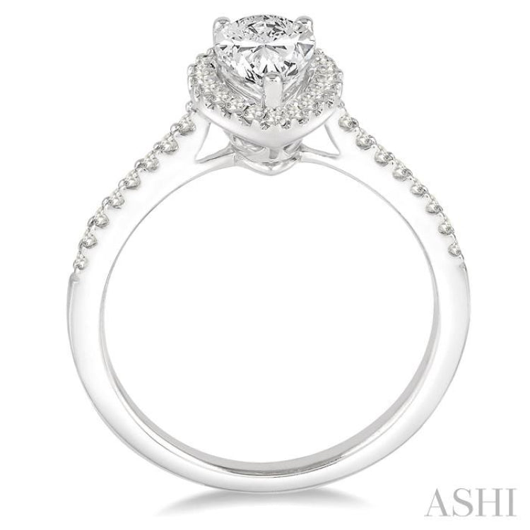 Pear Shape Halo Diamond Engagement Ring