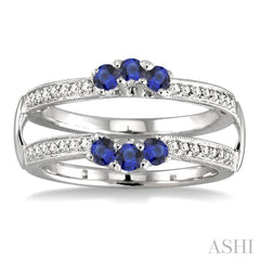 Gemstone & Diamond Insert Ring