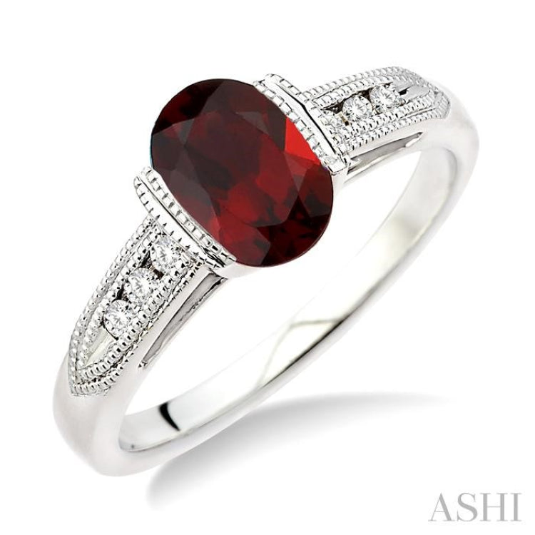 Oval Shape Gemstone & Diamond Ring