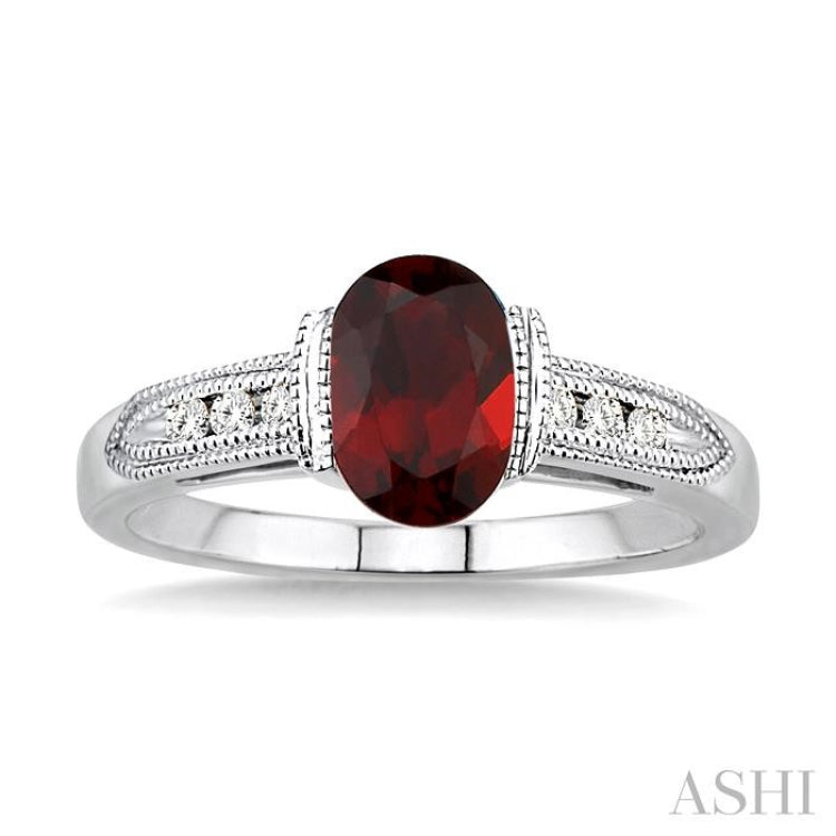 Oval Shape Gemstone & Diamond Ring