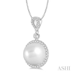 Pearl & Halo Diamond Pendant