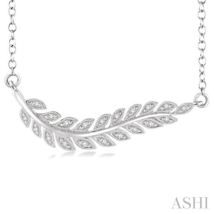 Silver Leaf Diamond Fashion Pendant