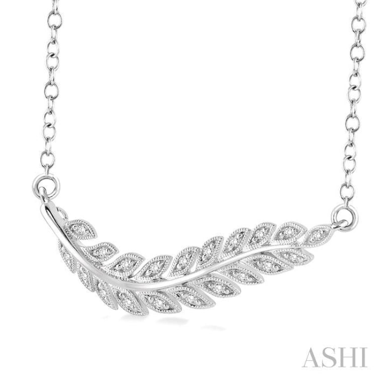 Silver Leaf Diamond Fashion Pendant