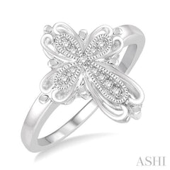 Silver Cross Diamond Fashion Ring