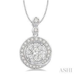 Round Shape Halo Lovebright Diamond Pendant