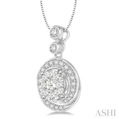 Round Shape Halo Lovebright Diamond Pendant