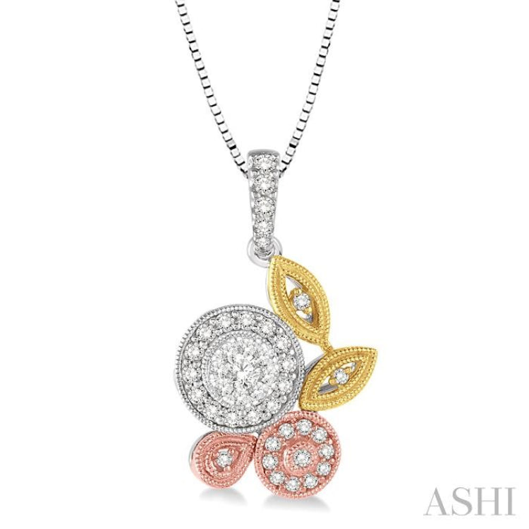 Round Shape Halo Lovebright Diamond Fashion Pendant