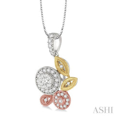 Round Shape Halo Lovebright Diamond Fashion Pendant