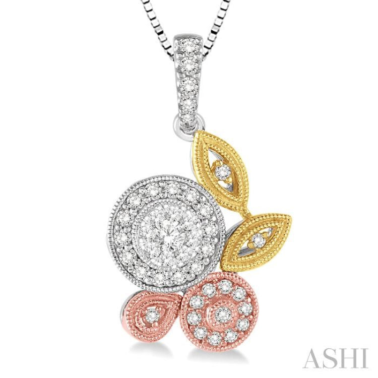 Round Shape Halo Lovebright Diamond Fashion Pendant