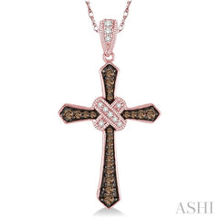 Cross Champagne Diamond Fashion Pendant