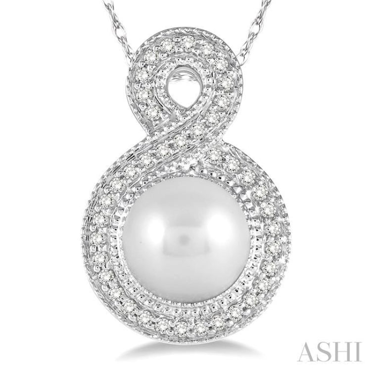 Pearl & Halo Diamond Fashion Pendant