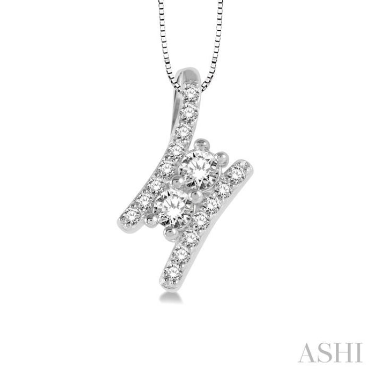 2 Stone Diamond Pendant