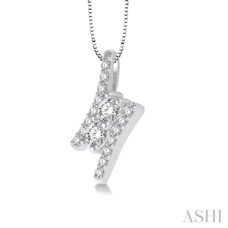 2 Stone Diamond Pendant