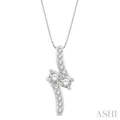 2 Stone Diamond Pendant