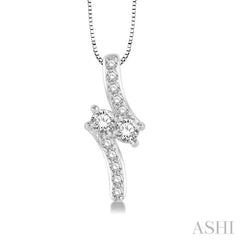 2 Stone Diamond Pendant