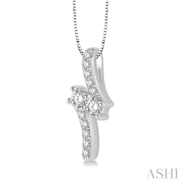 2 Stone Diamond Pendant