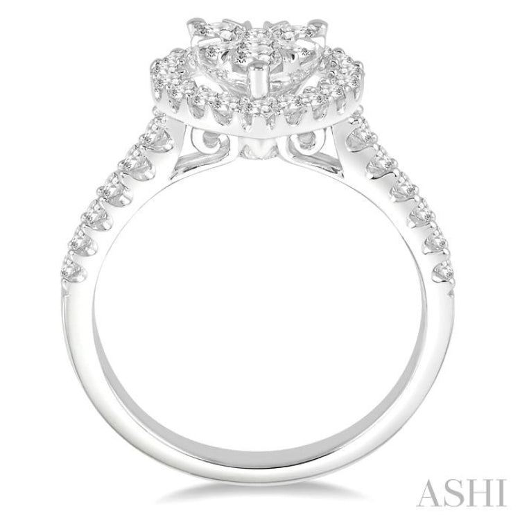 Heart Shape Halo Lovebright Essential Diamond Engagement Ring