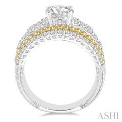 Round Shape Semi-Mount Diamond Engagement Ring