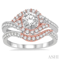 Round Shape Diamond Wedding Set