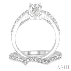 Round Shape Diamond Wedding Set