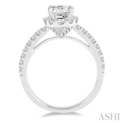 Princess Shape Halo Diamond Engagement Ring