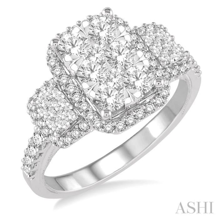 Past Present & Future Halo Lovebright Diamond Engagement Ring