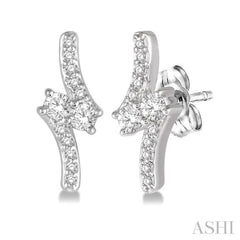 2 Stone Diamond Earrings