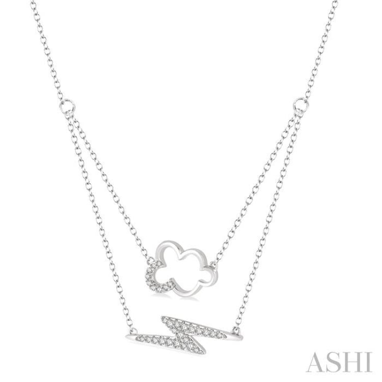 Cloud & Lightning Layered Diamond Fashion Pendant