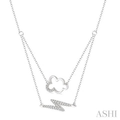 Cloud & Lightning Layered Diamond Fashion Pendant