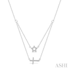 Star & Cross Layered Diamond Pendant