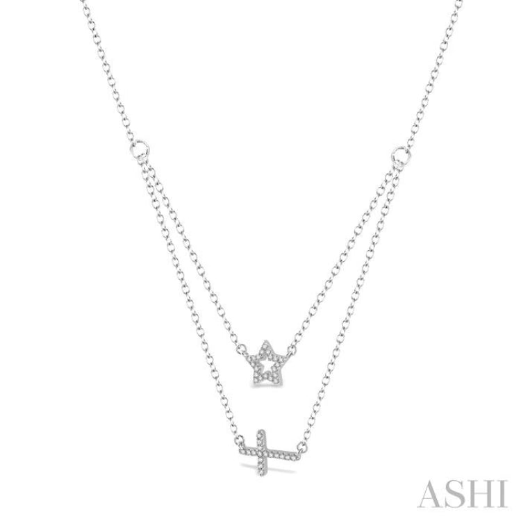 Star & Cross Layered Diamond Pendant