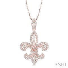 Fleur De Lis Diamond Pendant